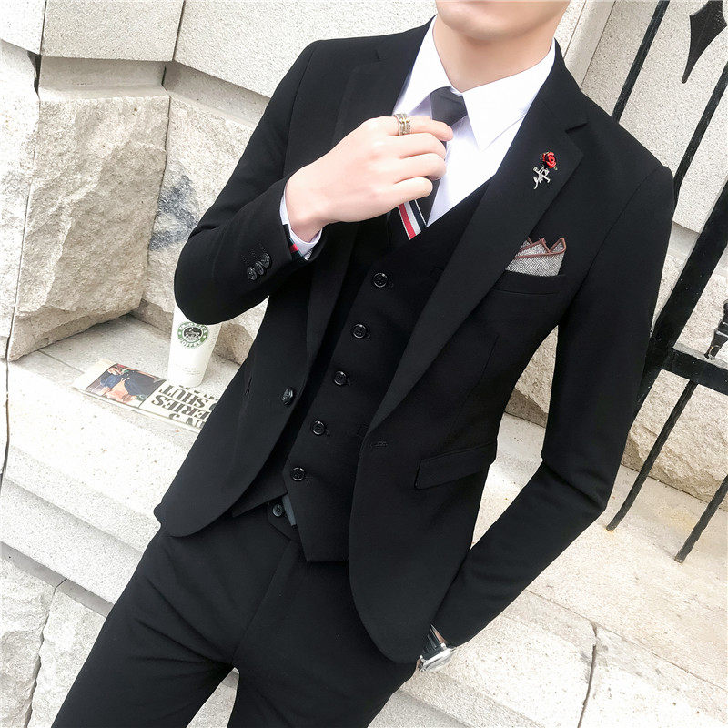 长期做不断货韩版小西装男士西服套装新郎结婚礼服三件套TZ11，男装西服套装，电商A445