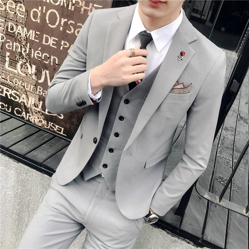 长期做不断货韩版小西装男士西服套装时尚结婚礼服三件套TZ11,男装西服套装,电商A445