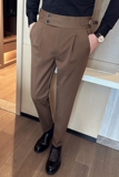 秋装高品质韩版修身纯色小脚裤那不勒斯西裤焦糖A445-XK9001-P70，男装西裤，电商A445