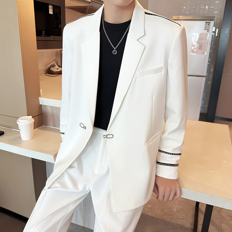 秋季时尚休闲小西装宽松版轻熟西服外套A445-DK22单西-P145,男装西服套装,电商A445