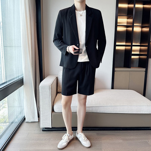 时尚休闲纯色西服套装 宽松版西装短裤套装 A445-TZ103-P200图片