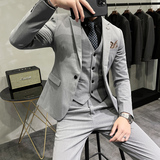 长期做不断货#大码不加价韩版小西装西服套装三件套SJT70-P225，男装西服套装，电商A445