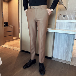 秋装新款高品质韩版修身纯色西裤时尚小脚裤杏色A445-XK3611-P65图片
