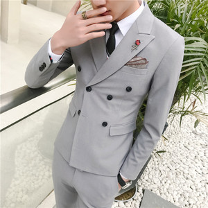 长期做不断货秋季韩版小西装高品质西服套装结婚礼服三件套TZ13