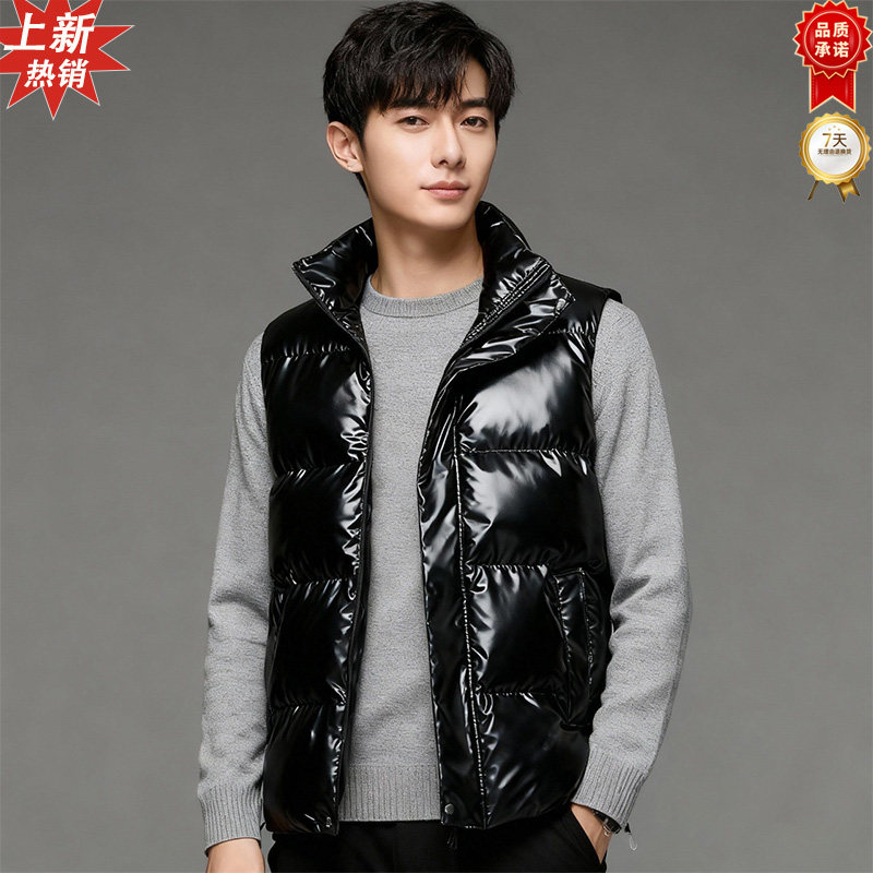 马甲男外套棉服2025年冬季新款青年日常居家砍袖背心保暖加厚亮面,男装,常规马甲,淘宝优惠券,粉丝福利购,淘宝优惠卷
