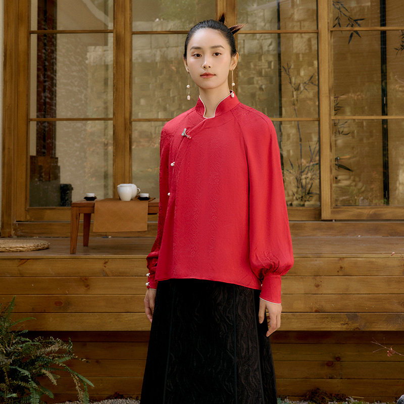 【闪购价】生姜提花盘扣小衫春季新中式外套改良汉服11410605A,女装/女士精品,上衣,淘宝优惠券,粉丝福利购,淘宝优惠卷