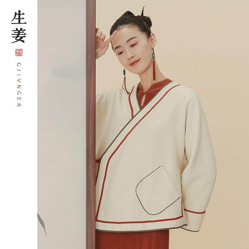 生姜原创女装 春秋中式复古系带偏襟复古宽松短外套11233602A,女装/女士精品,上衣,淘宝优惠券,粉丝福利购,淘宝优惠卷