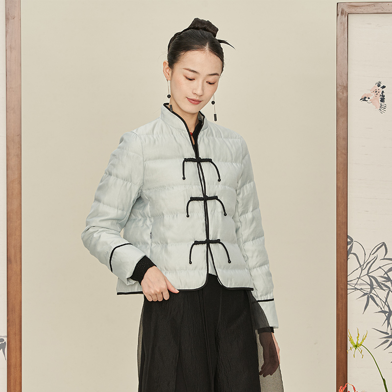 【闪购价】生姜东方美学生活白鸭绒中式羽绒服短款外套11144301A