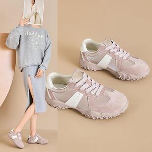 温州玛迪亚娜鞋业有限公司真皮厚底德训鞋女2026春季新款百搭休闲