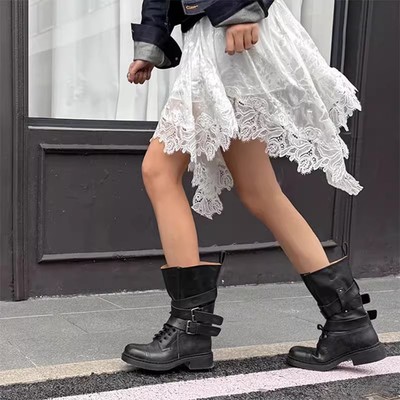 惠州市南嫣坊鞋业有限公司2025新款mui高筒机车靴骑士靴女粗跟