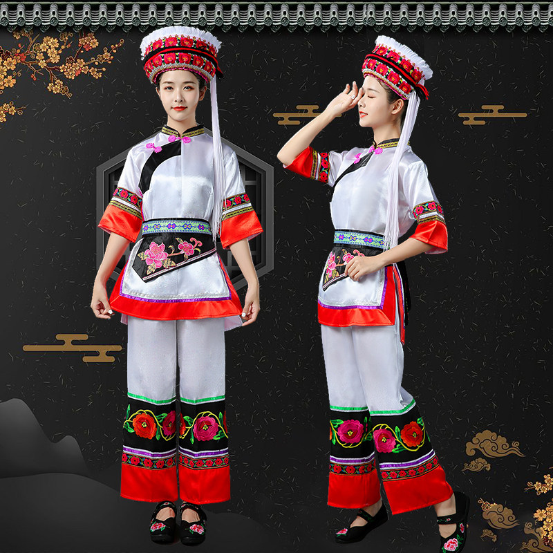 白族服装女成人演出服云南大理白族舞蹈新款少数民族服装风套装