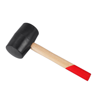 黑色木柄橡胶锤铺瓷砖地板安装锤头塑料胶锤子尼龙透明橡皮锤榔头