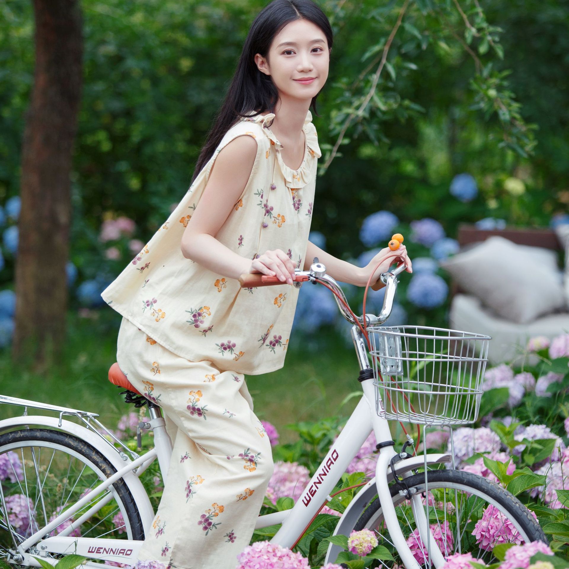 白鲸公园 国风枇杷纯棉睡衣女款睡袍/浴袍