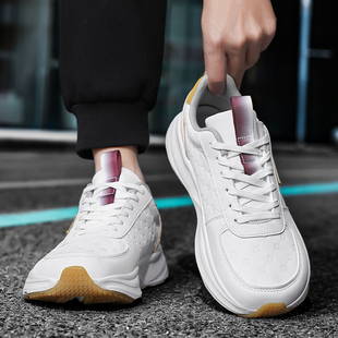 秋冬季宽头鞋4E宽楦运动鞋男鞋加宽加肥跑步鞋皮面防水系带波鞋子