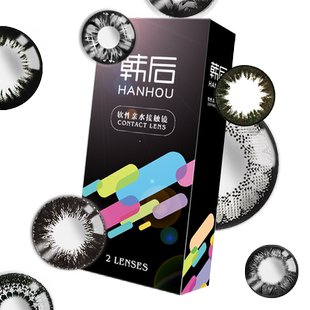 韩后黑色美瞳半年抛女小直径正品近视隐形眼镜散光1000度大美目QL