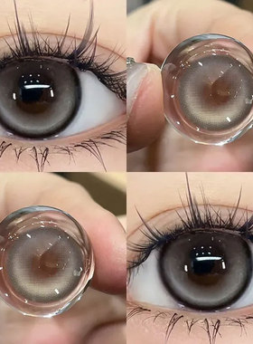 高光奶油美瞳半年抛大小直径灰色混血正品官网隐形眼镜旗舰店1xx