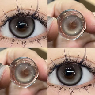 高光奶油美瞳半年抛大小直径灰色混血正品 官网隐形眼镜旗舰店1xx