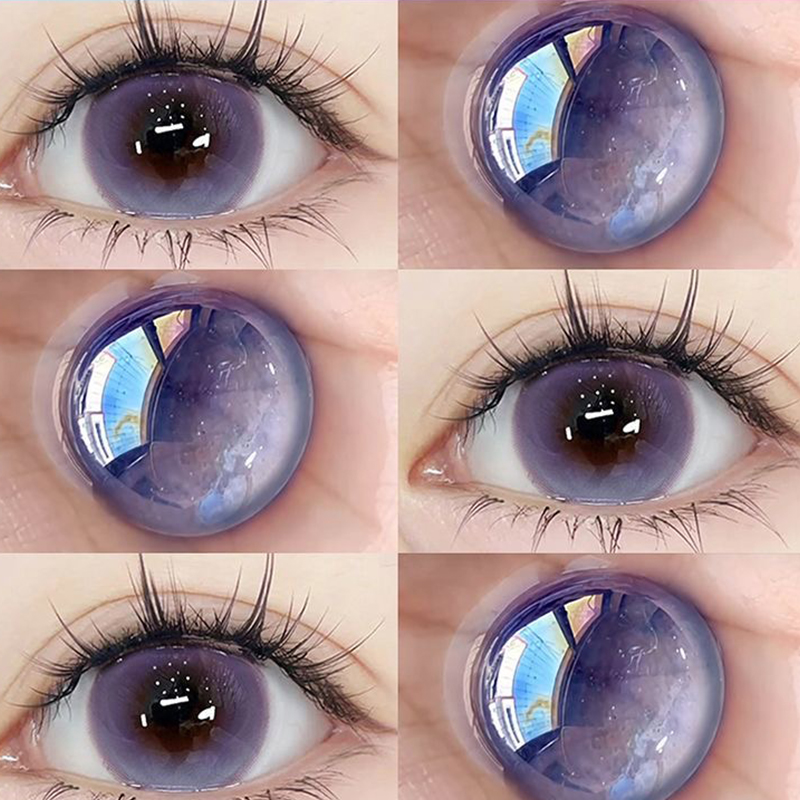 紫色美瞳日抛30片大直径无锁边混血款隐形眼镜官方正品旗舰店8xx