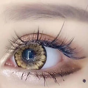 火爆超大直径14.5 韩系混血大眼果仁棕色美瞳年抛彩色隐形眼镜AF