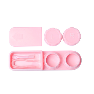 一副装日式简约伴侣盒彩色隐形眼镜收纳盒女学生收纳可爱盒子zy