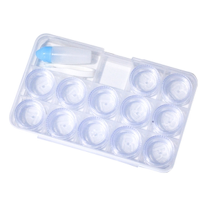 多宫格美瞳多副装收纳盒子便携单片储藏盒隐形眼镜盒子透明方便zy