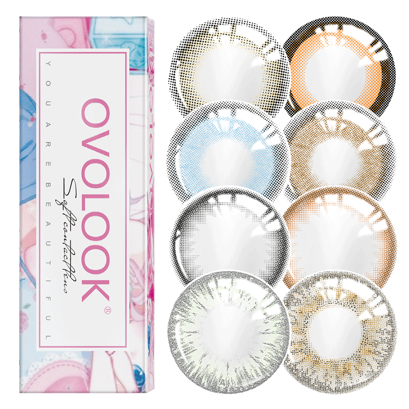 ovolook美瞳cos日抛红紫蓝棕绿大直径隐形近视眼镜旗舰店正品5xx