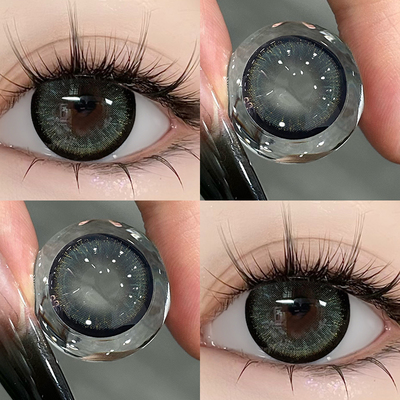 黑金游戏雅青黑美瞳2片装半年抛日常清透正品官网隐形眼镜女EJLK