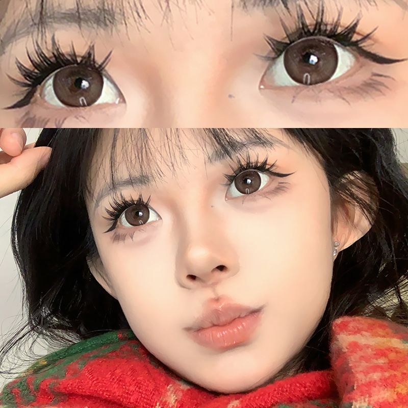 OVOLOOK冰点朗姆棕色美瞳月抛软性亲水接触镜隐形眼镜官方正品0xx