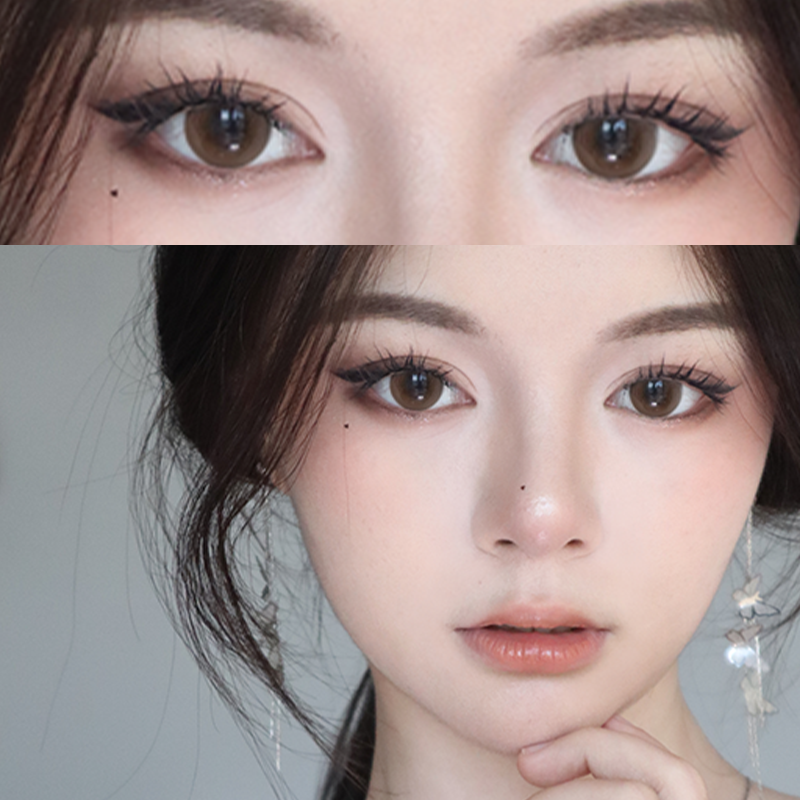 树莓可可美瞳日抛10片大直径棕色官网正品一次性隐形眼镜女9xx