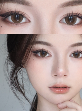 树莓可可美瞳日抛10片大直径棕色官网正品一次性隐形眼镜女9xx