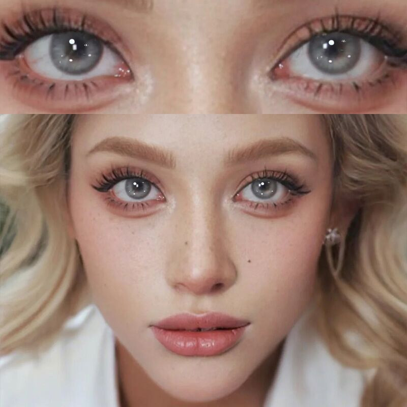 钻石雾灰美瞳半年抛欧美混血小直径正品官网年抛隐形眼镜美乐菲k