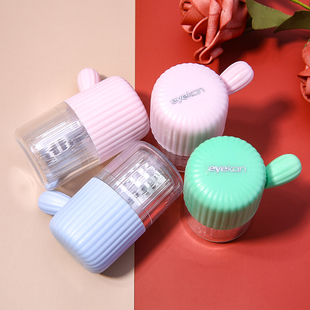 凯达隐形眼镜清洗器拉拉乐仙人掌半自动美瞳盒取戴器便携式可爱zy