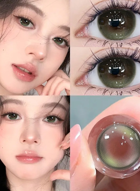 绿色美瞳半年抛日常通勤混血cos大直径年抛隐形眼镜WF官方正品TN