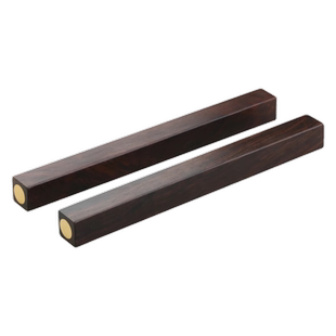 黑檀木镶铜镇尺镇纸书画压条文房四宝 实木质铜文镇摆件 红木中国风简约创意成人书法压纸石一对 定制刻字