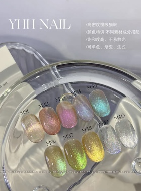 YHH樱禾新品慢吸北极光冬系列猫眼胶美甲专用罐装胶 1g