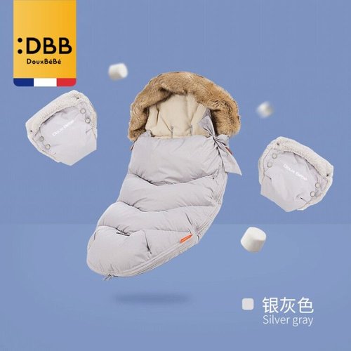 Douxbebe婴儿车脚套加厚睡袋推车羽绒保暖套冬季婴儿冬季外出抱衣