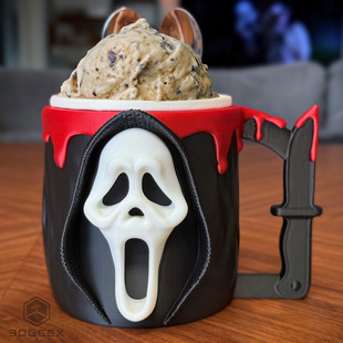 新品万圣节Ghost face Ice Cream Pint holder鬼脸冰激凌杯
