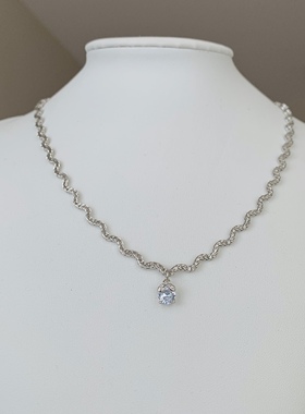 包邮 无滤镜实拍简约通勤约会施华洛短款锁骨项链