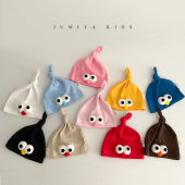 ins网红婴儿帽子春秋韩国大眼睛可爱超萌0 1岁男女宝宝打结帽胎帽