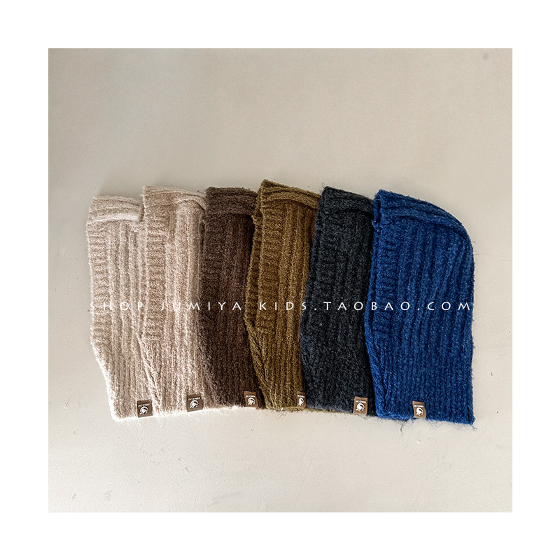 韩国复古儿童帽子围巾一体冬季洋气毛绒帽男童凹造型搭配披肩帽潮