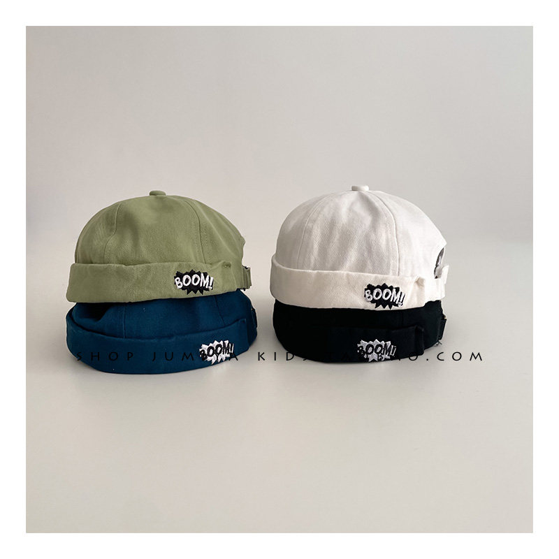 洋气韩范搭配~新款春秋男孩地主帽1岁2岁夏薄款英文宝宝瓜皮帽潮