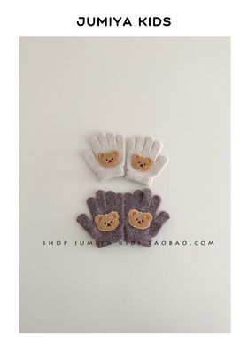 韩里韩气der/冬天儿童五指手套冬季1-3岁0-2小宝宝男孩百搭保暖潮