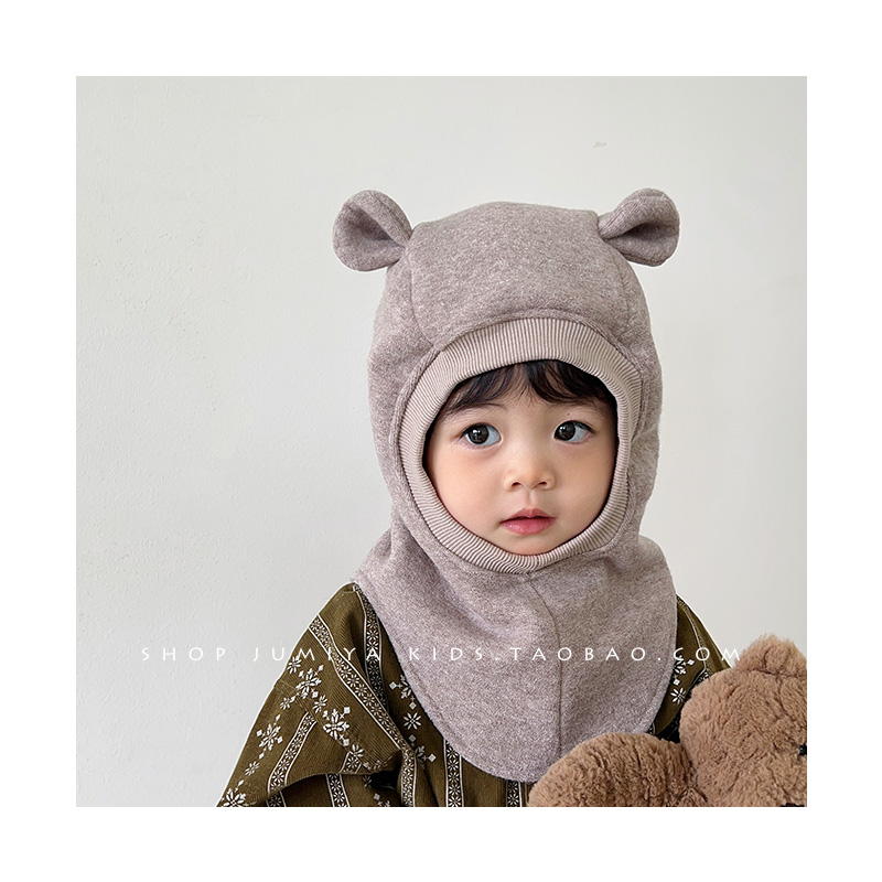 儿童帽子围巾一体护脖护颈帽