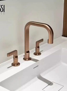 意大利GESSI捷仕INCISO系列58014分体全铜三孔欧式面盆冷热水龙头