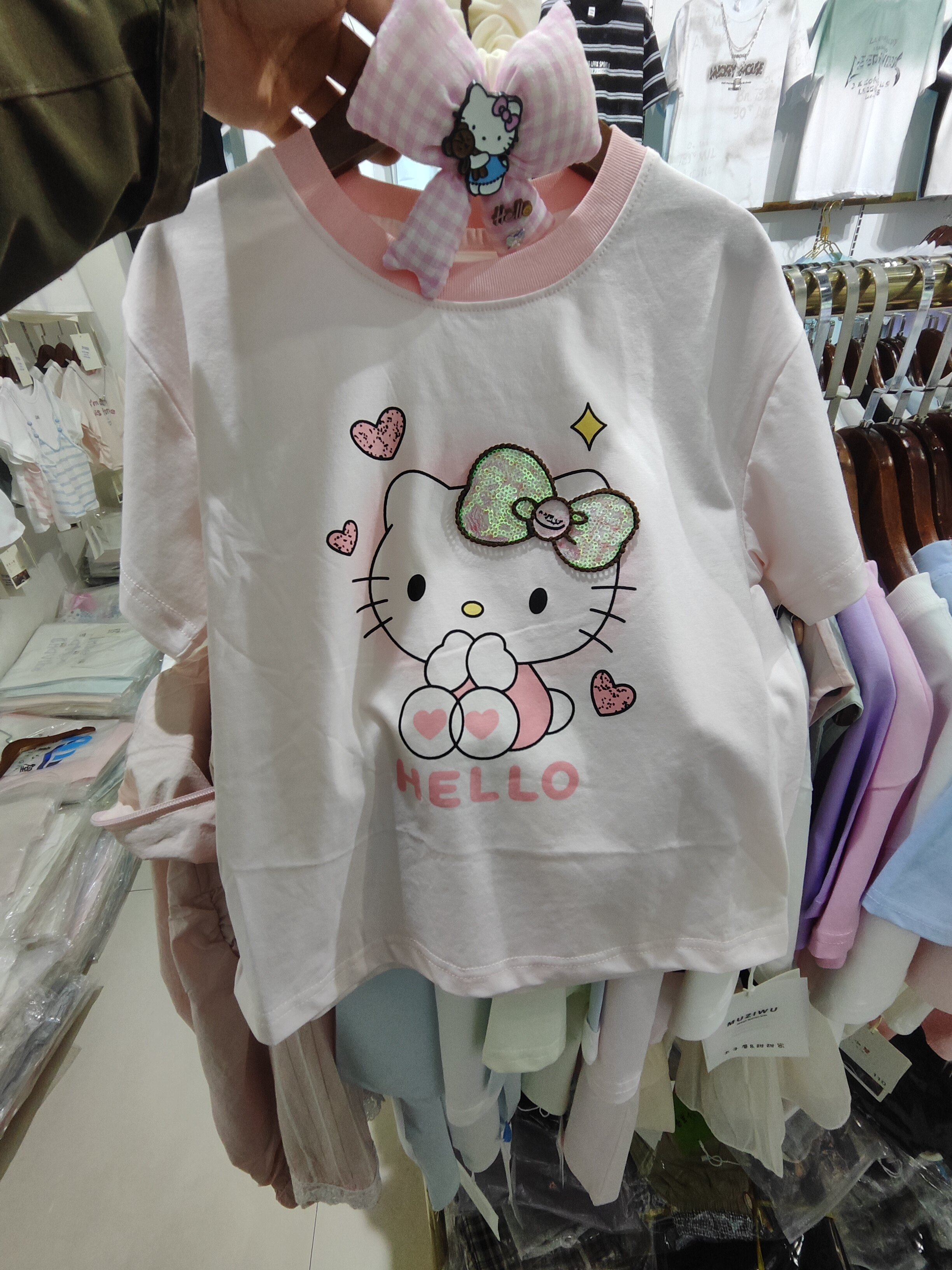 女童短袖T恤2026新款夏装儿童洋气卡通上衣小女孩韩版童装凯蒂猫