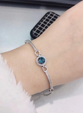 蓝钻手链时尚风百搭纯银首饰