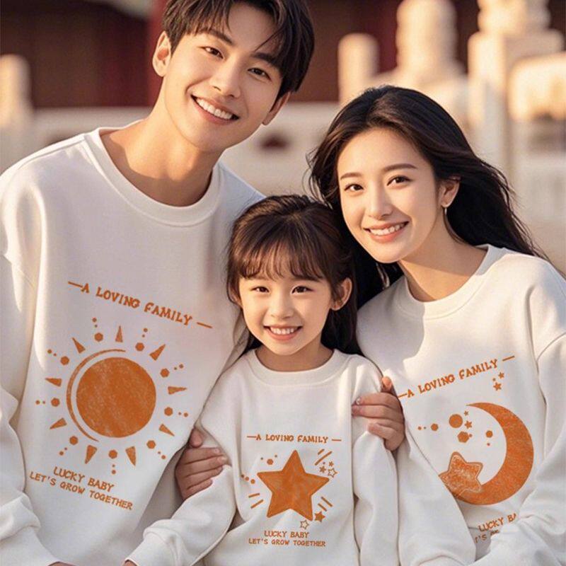 早秋亲子连帽卫衣外套设计感