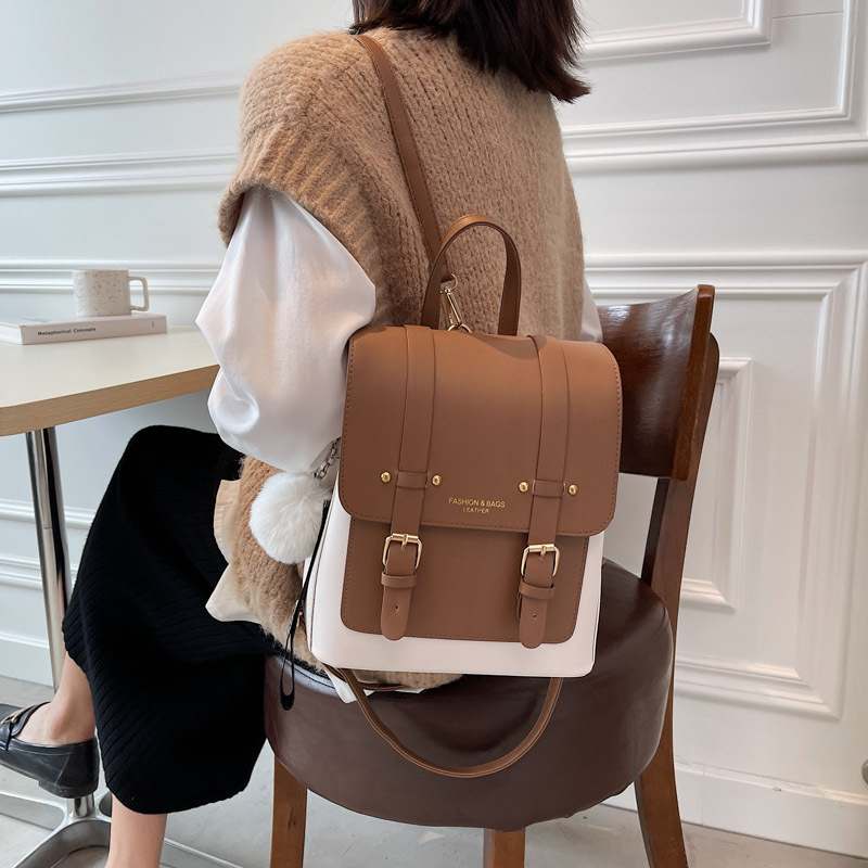 Retro Women Backpack High Quality Leather Small Book School