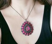 欧美饰品精美个性 百搭夸张树脂钻水晶宝石黑色短款 项链清仓甩卖K8