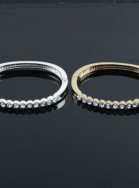 欧美风白色水晶宝石开口配饰手链